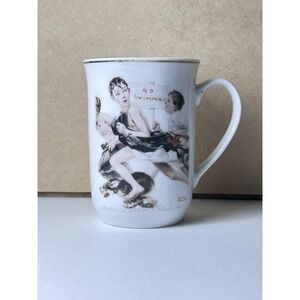 Normal Rockwell Coffee Mug. No Swimming. White Coffee Mug